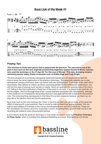 Bass Lick of the Week (Bass Guitar Techniques Series by Stuart Clayton Book 7)