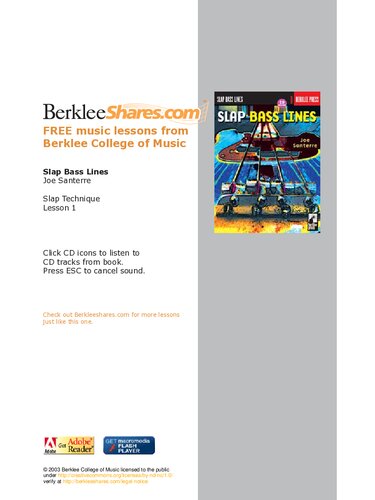 Slap Bass Lines (Workshop / Berklee Press)