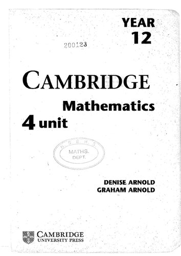 Cambridge mathematics 4 unit mathematics year 12