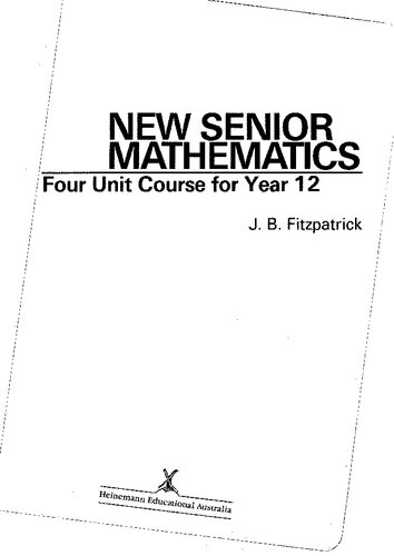 New senior mathematics : four unit course for Year 12