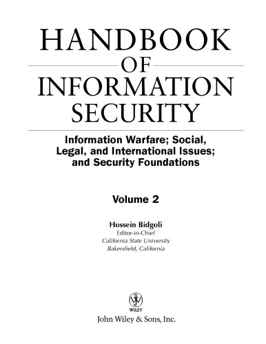 Handbook of information security,