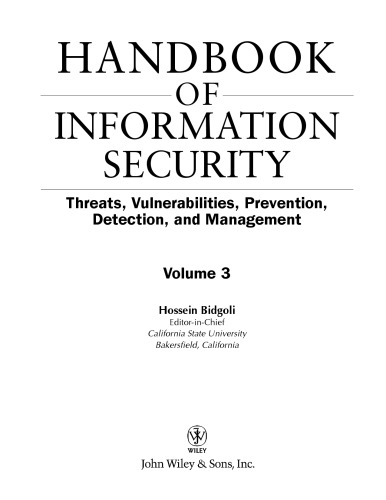 Handbook of information security,