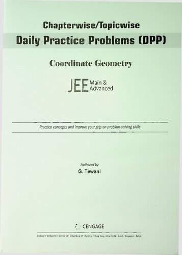 MATHEMATICS FOR JEE  (ADVANCED) : VECTORS & 3D GEOMETRY 2/ED - Daily Practice