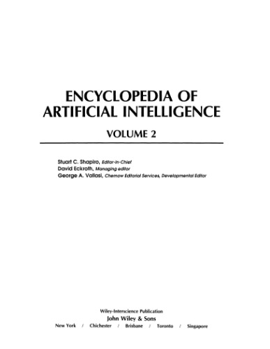 Encyclopedia of Artificial Intelligence: O-Z and Index