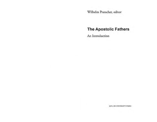 The Apostolic Fathers: An Introduction