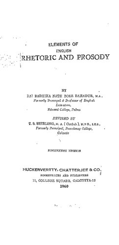 Elements of English Rhetoric and Prosody