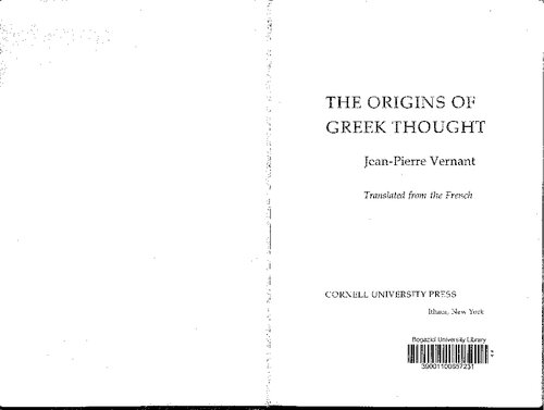 The Origins of Greek Thought