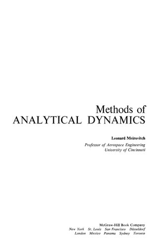 Methods of analytical dynamics