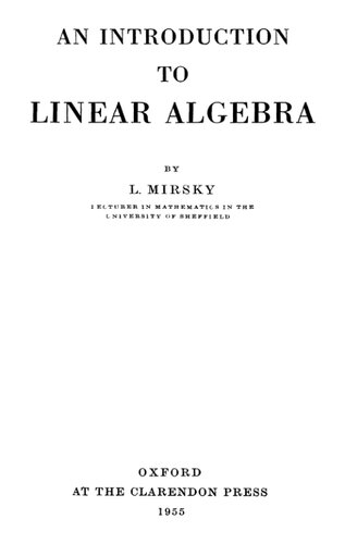 An introduction to linear algebra