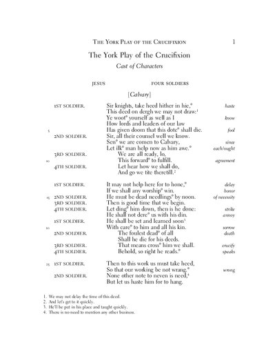 The York Play of the Crucifixion