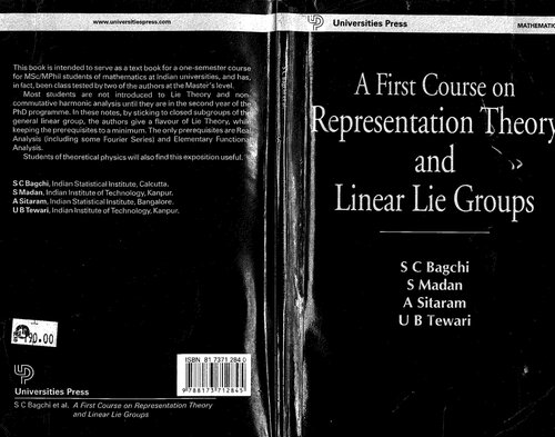 A First Course On Representation Theory