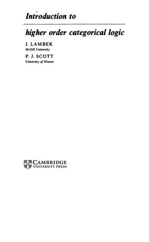 Introduction to Higher Order Categorical Logic