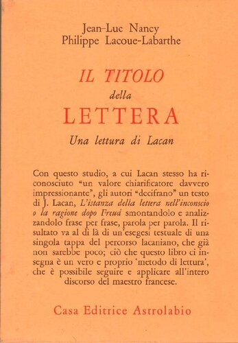 Il titolo della lettera. Una lettura di Lacan