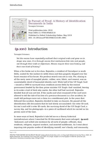 In Pursuit of Proof - A History of Identification Documents in India
