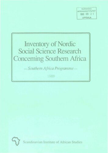 Inventory of Nordic Social Science Research Concerning Southern Africa
