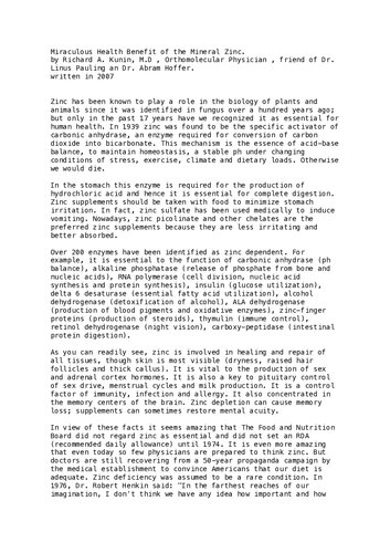 Dr. Richard Kunin MD Collected Essays Writing on Nutrition, Vitamin, and Orthomolecular Medicine (Nutrition)