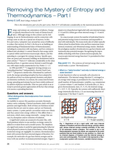 Removing the Mystery of Entropy and Thermodynamics