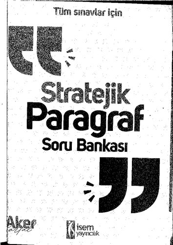 Stratejik Paragraf Soru Bankası