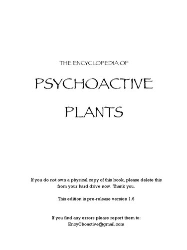 The Encyclopedia of Psychoative Plants: Ethnopharmacology and Its Applications
