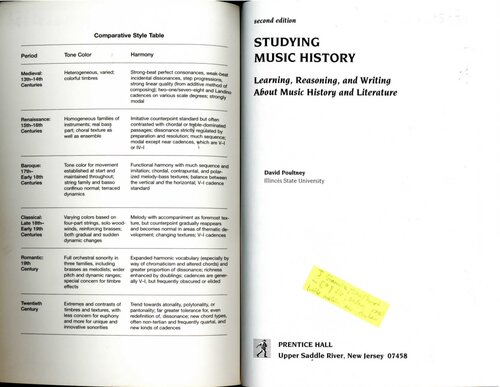 Studying Music History: Learning, Reasoning, and Writing About Music History and Literature (2nd Edition)