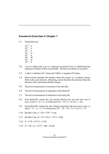 Electronics A Systems Approach, Solution Manual (Ch. 1-9)