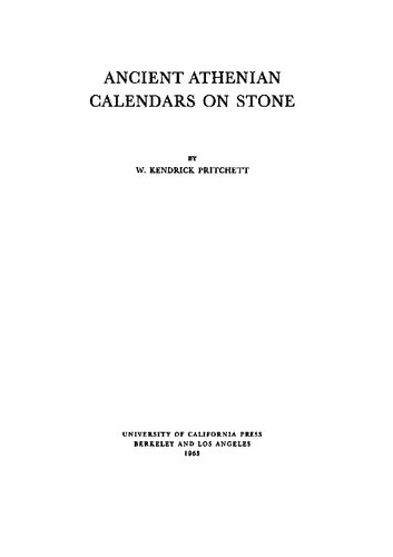 Ancient Athenian calendars on Stone