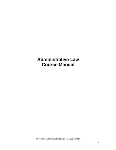 Administrative Law Manual