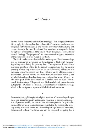 Leibniz, god and necessity.