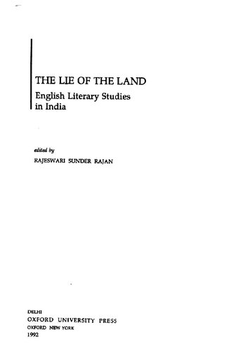 The Lie of the land : English literary studies in India