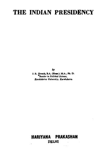 The Indian Presidency