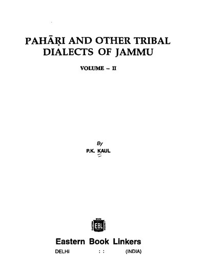 Pahari and other tribal dialects of Jammu, Volume 2