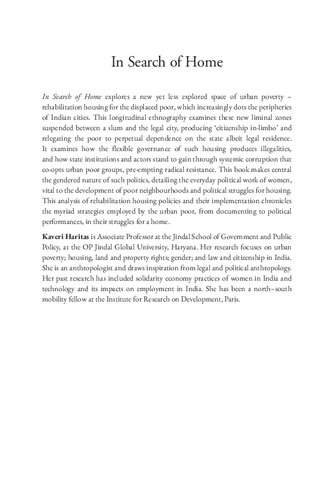 In Search of Home: Citizenship, Law and the Politics of the Poor