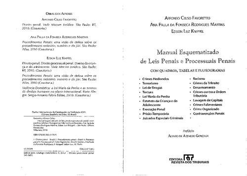 Manual Esquematizado de Leis Penais e Processuais Penais