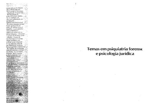 Temas em Psiquiatria Forense e Psicologia Jurídica