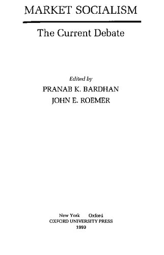 Market Socialism: The Current Debate