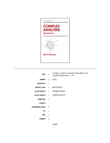 Complex analysis