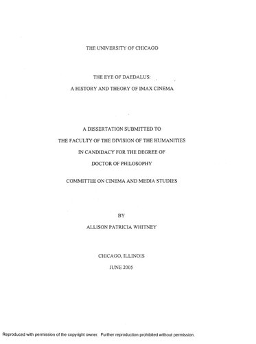 [Dissertation] The Eye of Daedalus: A History and Theory of IMAX Cinema