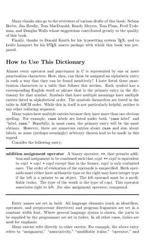 The Dictionary of Standard C