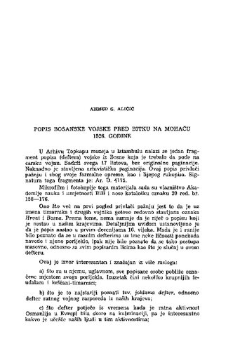 Popis bosanske vojske pred bitku na Mohaču 1526. godine