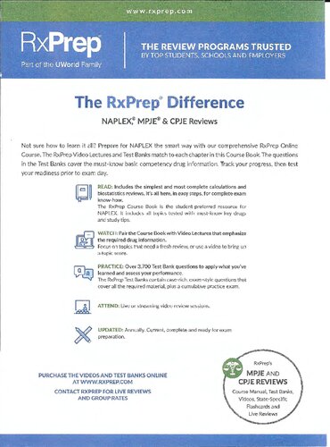 RxPrep's 2022 Course Book for Pharmacist Licensure Exam Preparation