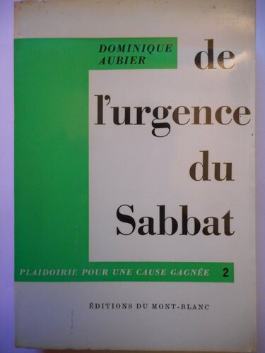 De l'Urgence du Sabbat