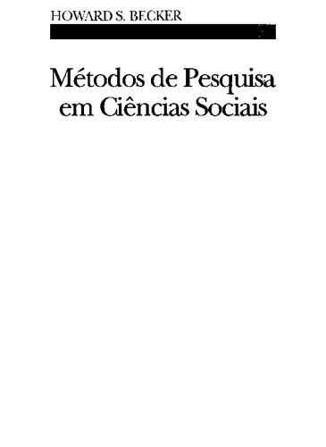 Métodos de Pesquisa em Ciências Sociais