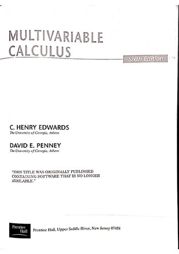 Multivariable Calculus