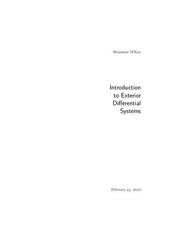 Introduction to Exterior Differential Systems