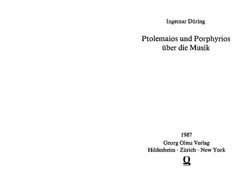 Ptolemaios und Porphyrios über die Musik