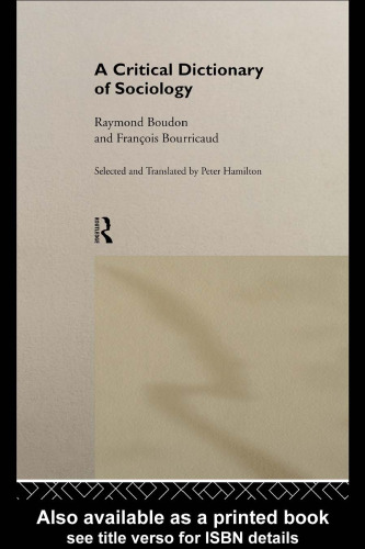 A Critical Dictionary of Sociology