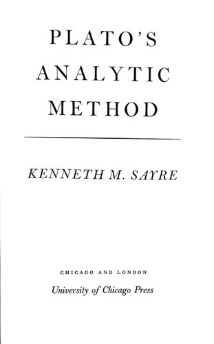 Plato's Analytic Method