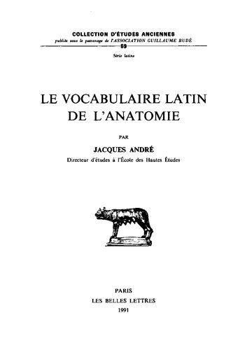 Le vocabulaire latin de l'anatomie