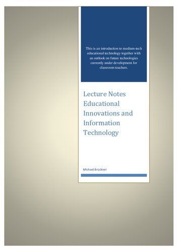 Lecture Notes Educational Innovations and Information Technology