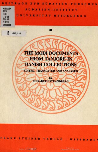 The Moḍī documents from Tanjore in Danish collections
